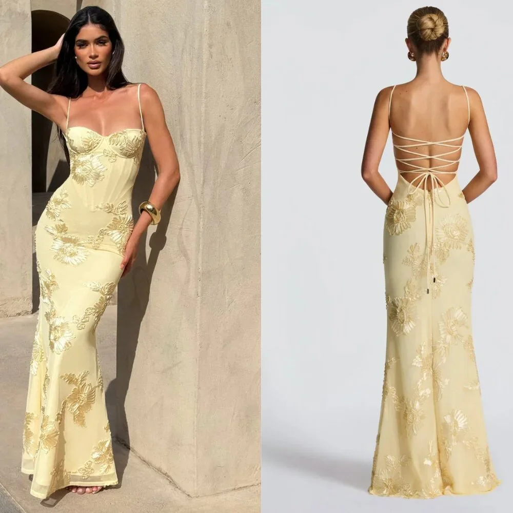 Babyboo Nefertiti Maxi Dress - Lemon - Picture 1 of 2